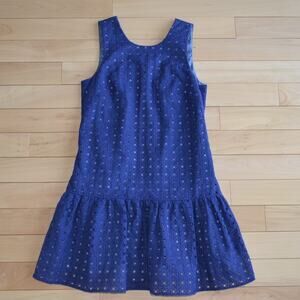 J Crew Sleeveless Midi Dress Navy Blue Size 10